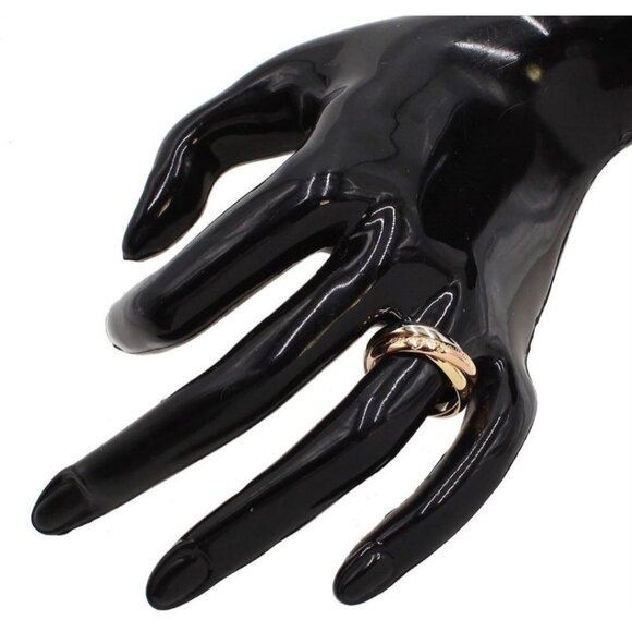 CARTIER Trinity Ring 48 K18YG 18K Yellow Gold White Gold Rose Gold Women's - Picture 5 of 6